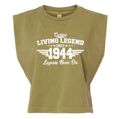 Certified Living Legend Since 1944 Legends Never Die 80th Birthday Garment-Dyed Women's Muscle Tee