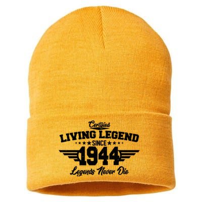 Certified Living Legend Since 1944 Legends Never Die 80th Birthday Sustainable Knit Beanie