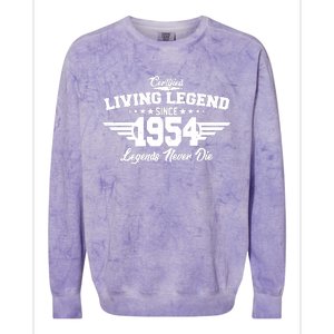 Certified Living Legend Since 1954 Legends Never Die 70th Birthday Colorblast Crewneck Sweatshirt