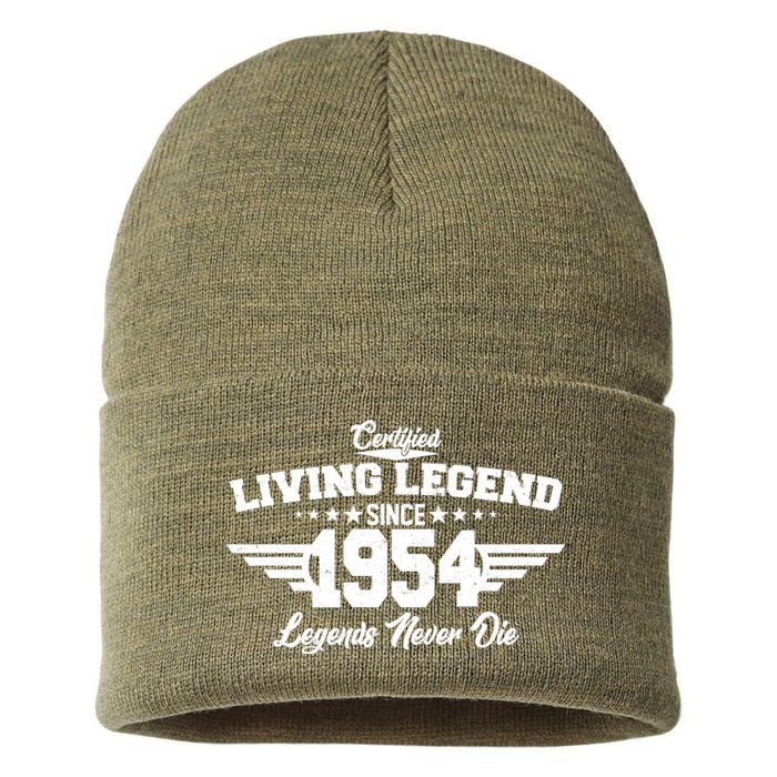 Certified Living Legend Since 1954 Legends Never Die 70th Birthday Sustainable Knit Beanie