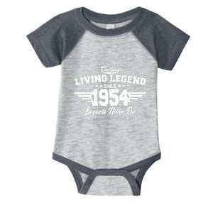 Certified Living Legend Since 1954 Legends Never Die 70th Birthday Infant Baby Jersey Bodysuit