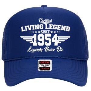 Certified Living Legend Since 1954 Legends Never Die 70th Birthday High Crown Mesh Back Trucker Hat