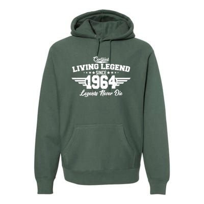 Certified Living Legend Since 1964 Legends Never Die 60th Birthday Premium Hoodie