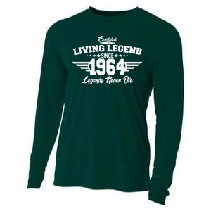 Certified Living Legend Since 1964 Legends Never Die 60th Birthday Cooling Performance Long Sleeve Crew