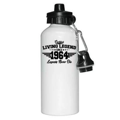 Certified Living Legend Since 1964 Legends Never Die 60th Birthday Aluminum Water Bottle