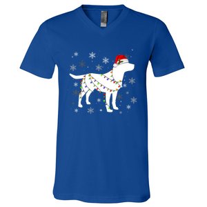 Christmas Lights Labrador Retriever Dog Lover Gift V-Neck T-Shirt