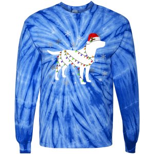 Christmas Lights Labrador Retriever Dog Lover Gift Tie-Dye Long Sleeve Shirt