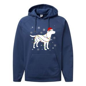 Christmas Lights Labrador Retriever Dog Lover Gift Performance Fleece Hoodie