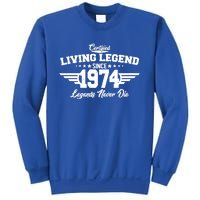 Certified Living Legend Since 1974 Legends Never Die 50th Birthday Sweatshirt