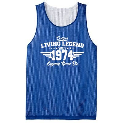 Certified Living Legend Since 1974 Legends Never Die 50th Birthday Mesh Reversible Basketball Jersey Tank