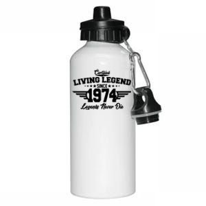 Certified Living Legend Since 1974 Legends Never Die 50th Birthday Aluminum Water Bottle