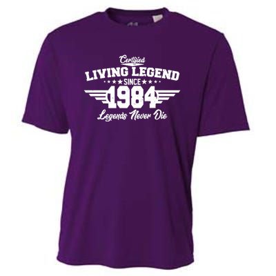 Certified Living Legend Since 1984 Legends Never Die 40th Birthday Cooling Performance Crew T-Shirt