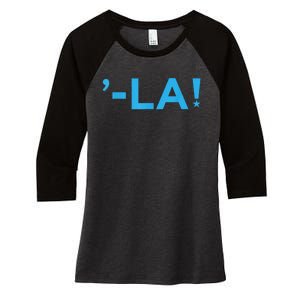 Comma La La Design Women's Tri-Blend 3/4-Sleeve Raglan Shirt