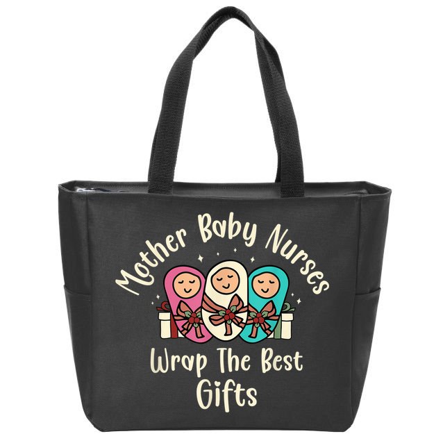 Christmas L&D Labor Mother Baby Nurses Wrap the Best Gifts Zip Tote Bag