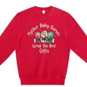 Christmas L&D Labor Mother Baby Nurses Wrap the Best Gifts Premium Crewneck Sweatshirt