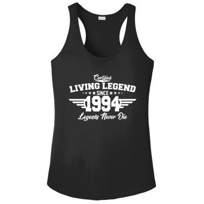 Certified Living Legend Since 1994 Legends Never Die 30th Birthday Ladies PosiCharge Competitor Racerback Tank