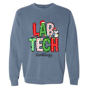 Christmas Lights Lab Tech Santa Hat Laboratory Xmas Lights Garment-Dyed Sweatshirt