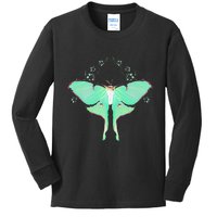 Cute Luna Moth Beautiful Butterfly Insect Lover Kids Long Sleeve Shirt