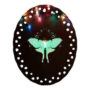 Cute Luna Moth Beautiful Butterfly Insect Lover Ceramic Oval Ornament