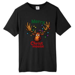 Christmas Lights Moose Merry Christmoose Tall Fusion ChromaSoft Performance T-Shirt