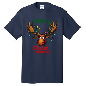 Christmas Lights Moose Merry Christmoose Tall T-Shirt