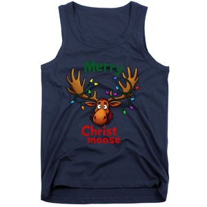 Christmas Lights Moose Merry Christmoose Tank Top