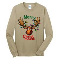 Christmas Lights Moose Merry Christmoose Tall Long Sleeve T-Shirt