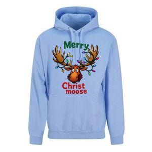 Christmas Lights Moose Merry Christmoose Unisex Surf Hoodie