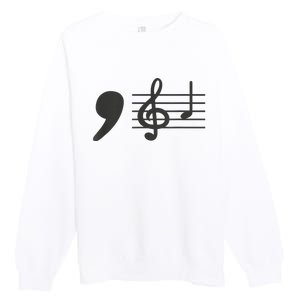 Comma La Music Notes Kamala Harris Music Teacher Elections Premium Crewneck Sweatshirt