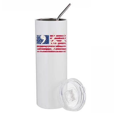 Comma La Music Notes Kamala Harris Music Teacher Elections Stainless Steel Tumbler