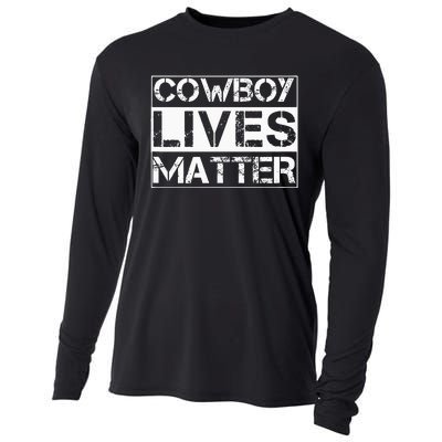 Cowboy Lives Matter Cowgirl Country Western Horse Cooling Performance Long Sleeve Crew