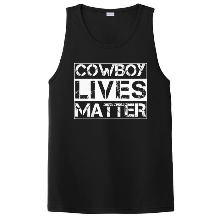 Cowboy Lives Matter Cowgirl Country Western Horse PosiCharge Competitor Tank