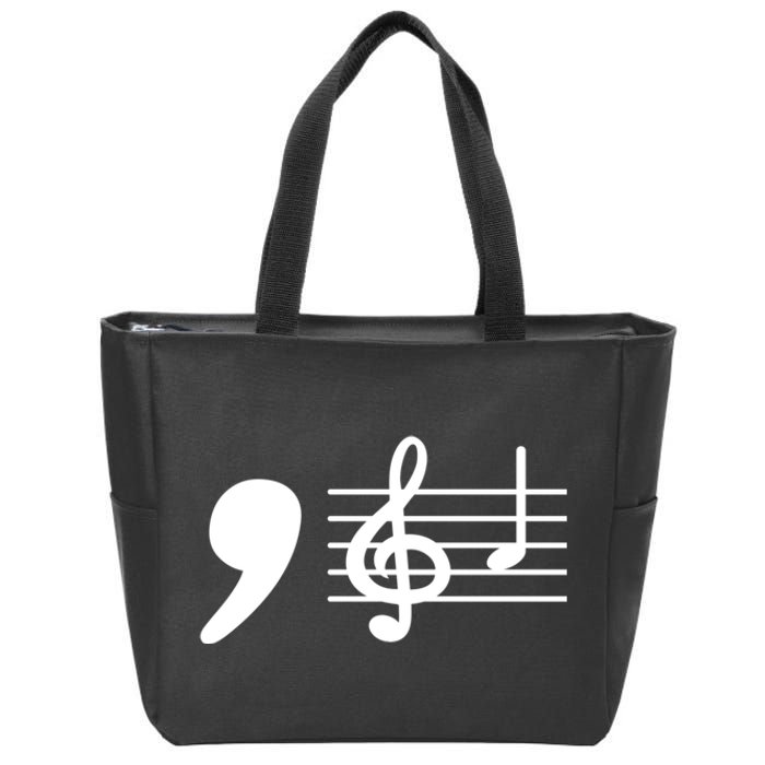 Comma La Music Notes Kamala Harris Music Teacher Elections Zip Tote Bag