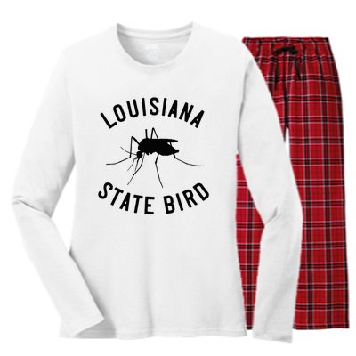 Classic Louisiana Mosquito State Bird Women's Long Sleeve Flannel Pajama Set 