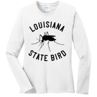 Classic Louisiana Mosquito State Bird Ladies Long Sleeve Shirt