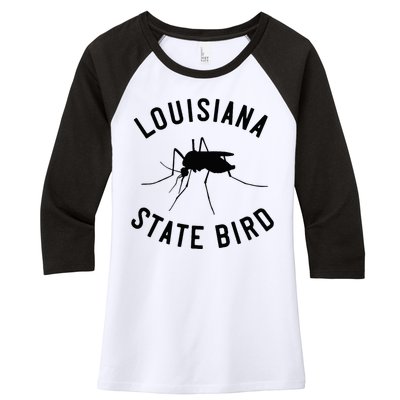 Classic Louisiana Mosquito State Bird Women's Tri-Blend 3/4-Sleeve Raglan Shirt