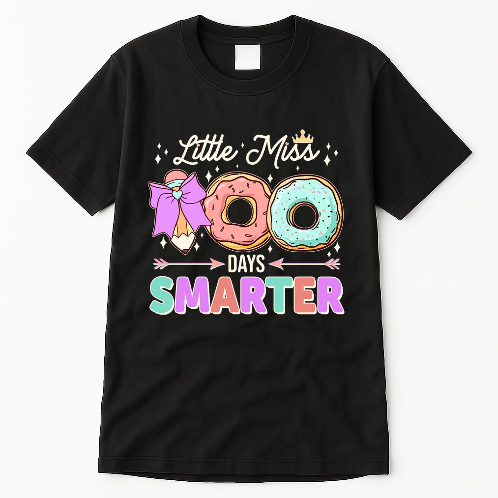 Cute Little Miss 100 One Hundred Days Smarter Tall T-Shirt