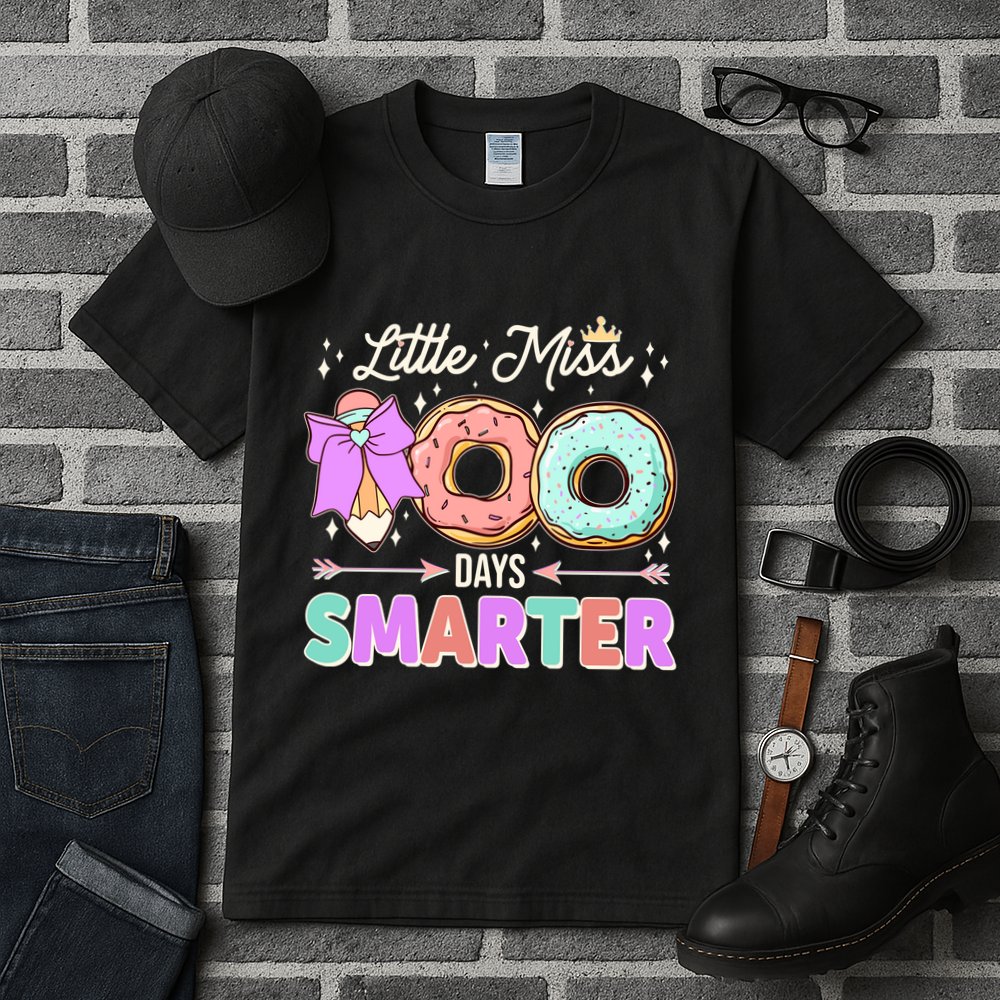 Cute Little Miss 100 One Hundred Days Smarter Tall T-Shirt