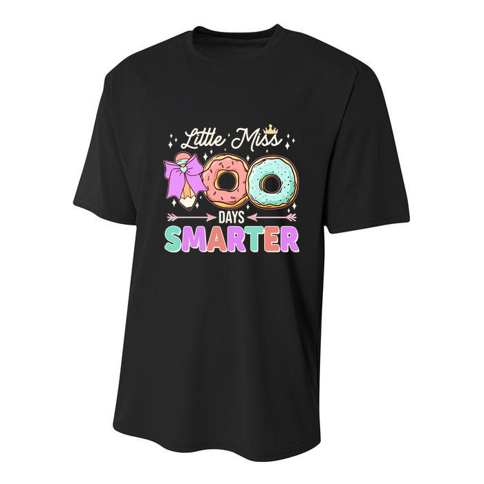 Cute Little Miss 100 One Hundred Days Smarter Youth Performance Sprint T-Shirt