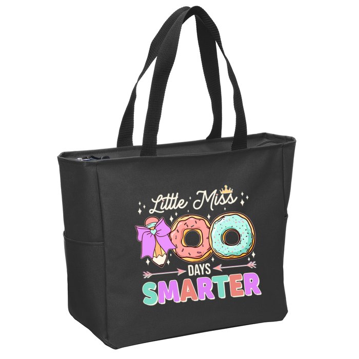 Cute Little Miss 100 One Hundred Days Smarter Zip Tote Bag