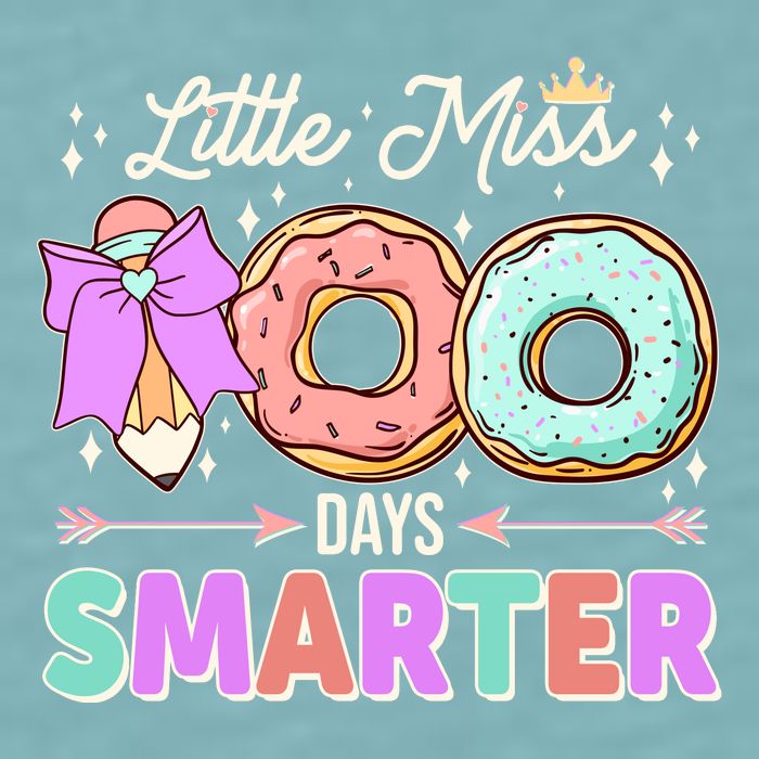 Cute Little Miss 100 One Hundred Days Smarter Sueded Cloud Jersey T-Shirt