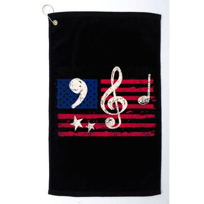 Comma La Music Notes Kamala Harris Music Teacher Elections Platinum Collection Golf Towel