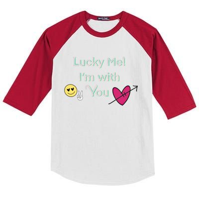 Cheeky Lucky Me Gift Kids Colorblock Raglan Jersey