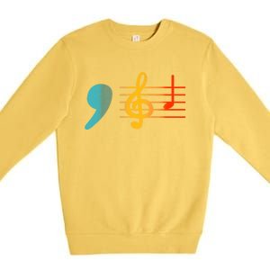 Comma La Music Notes Kamala Harris Music Teacher Elections Premium Crewneck Sweatshirt