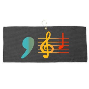 Comma La Music Notes Kamala Harris Music Teacher Elections Large Microfiber Waffle Golf Towel