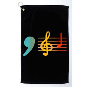 Comma La Music Notes Kamala Harris Music Teacher Elections Platinum Collection Golf Towel