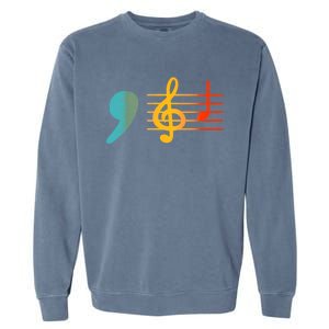 Comma La Music Notes Kamala Harris Music Teacher Elections Garment-Dyed Sweatshirt