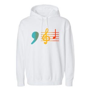 Comma La Music Notes Kamala Harris Music Teacher Elections Garment-Dyed Fleece Hoodie