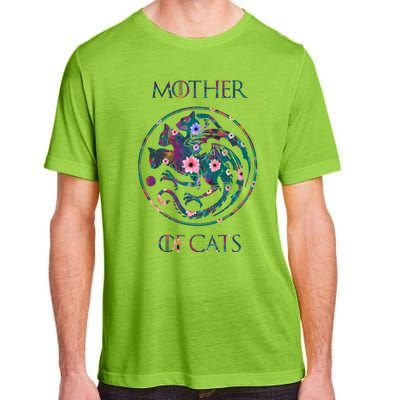 Cat Lovers Meaningful Gift Mother Of Cats With Floral Art Gift Adult ChromaSoft Performance T-Shirt