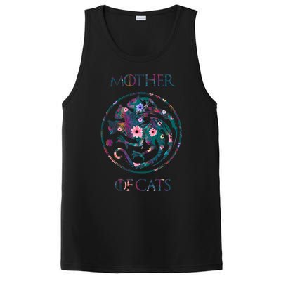 Cat Lovers Meaningful Gift Mother Of Cats With Floral Art Gift PosiCharge Competitor Tank